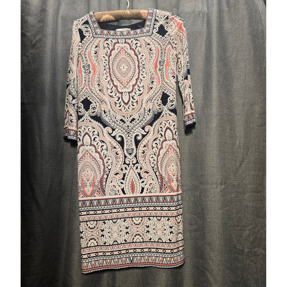 Studio One Paisley Print Career Dress 3/4 Sleeve Elegant S‎